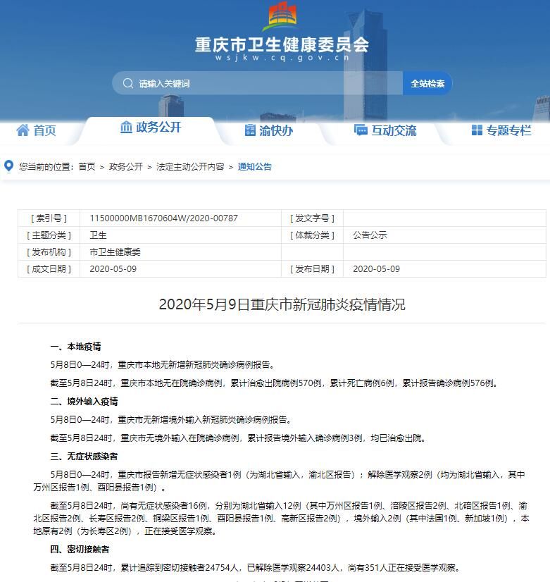 重庆卫健委最新疫情通报及观点论述摘要