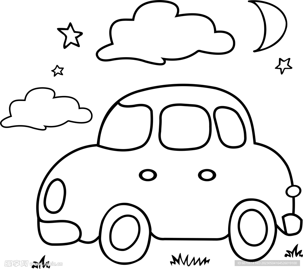 卡通动漫简笔画,自然美景的心灵之旅